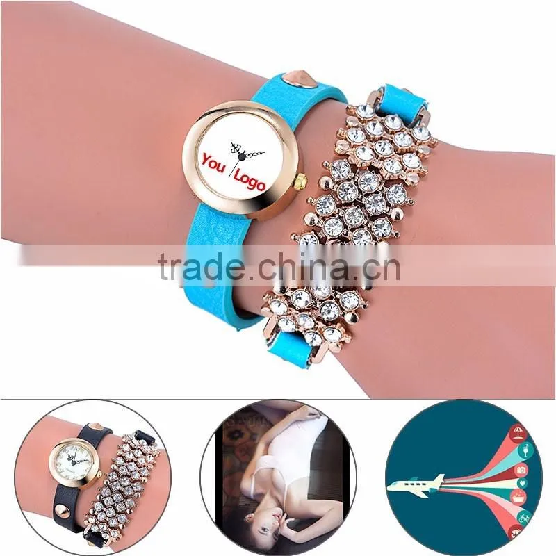 Braided Leather Women Bracelet Custom Made Watches relogio personalizado