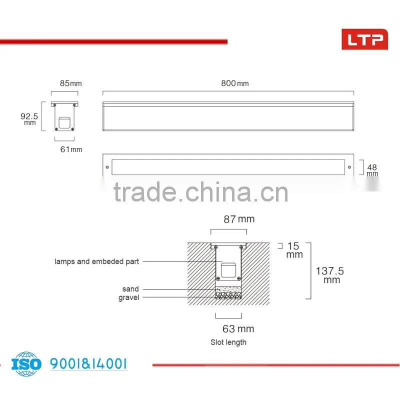 IP67 Length customized LED CE RoHs outdoor car park underground lamp