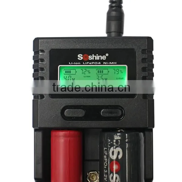 Soshine H2 Universal battery charger for 18650 batteries universal 18650 li-ion battery charger Li battery charger 18650