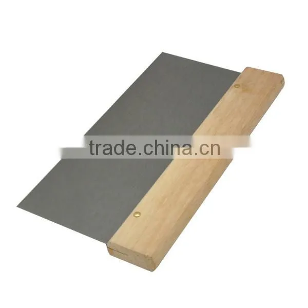 120mmSquare Scrapre with wooden handle, carbon steel normal polished blade
