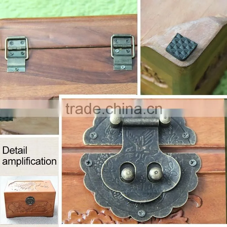 Antique storage jewelry case carved wooded storage jewelry box