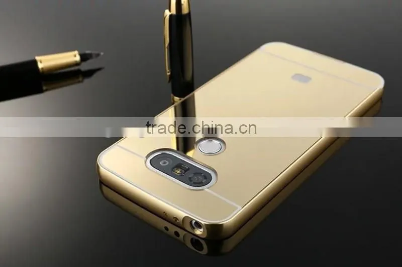 For lg g5 case Hot selling Luxury electroplated shockproof Aluminum mirror mobile phone accessory for lg g5