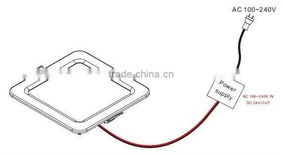 Embeded LED Ceiling Light 180x180mm with 120 degree beam angle