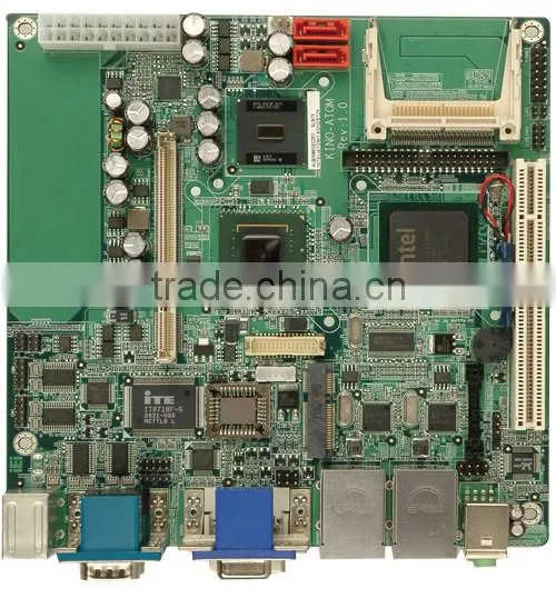 Mini-ITX SBC motherboard with Intel Atom N270 1.6G, VGA/DVI/TV, Dual PCIe GbE, USB 2.0, fanless, SATA and Audio