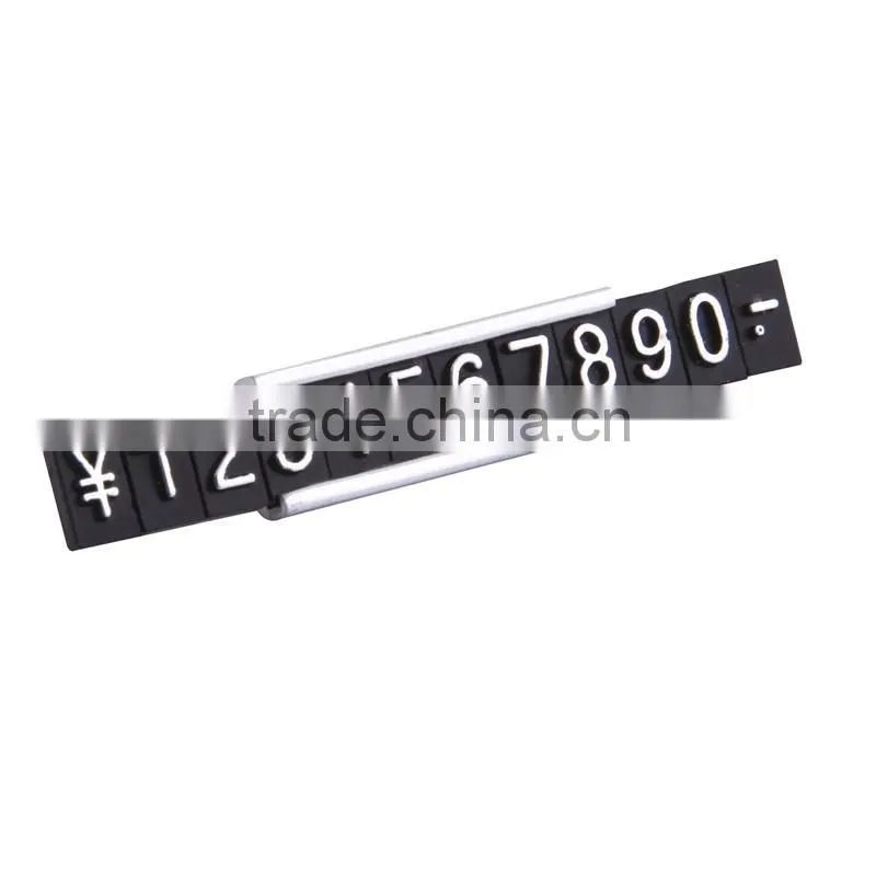 288 Cubes Price Number Tag-SILVER Embossed Digit in black ground with SILVER base