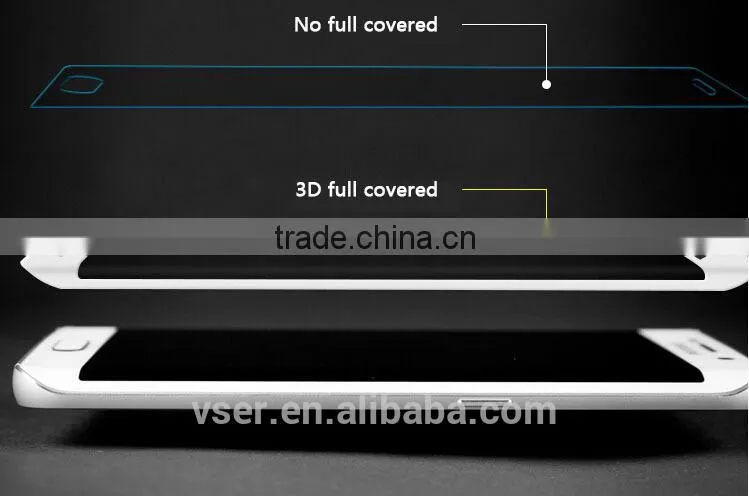 Mobile Phone Accessories For Samsung Galaxy S6 edge 3D Full Covered Tempered Glass Screen Protector
