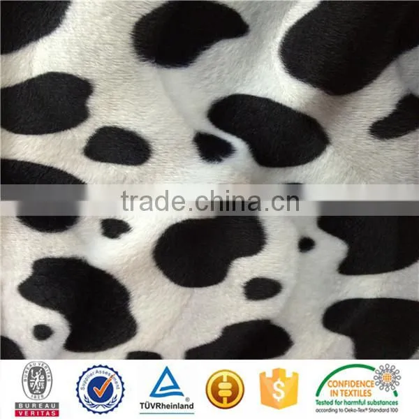 wholesale 100% polyester animal print velour fabric