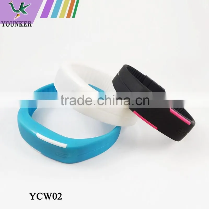 2015 Hot Sale Touch Screen LED Silicone Watch, Unisex Slim LED Silicone Band Sport Watch
