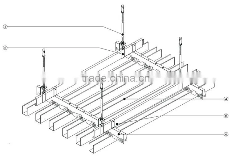 Aluminum Baffle Ceiling, Metal Baffle Ceiling, Wooden color aluminum baffle Ceiling