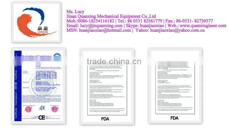 Laser Cutting Machine Price 120 * 90 CM 80W