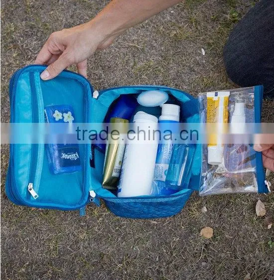 Fashion travel Two-Step Cosmetic Pouch with zip fastening /Journey Toilet bags/wash bag