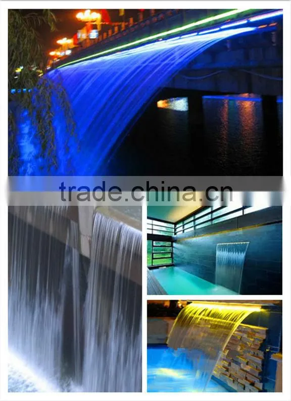 1 meter LED light inside stainless steel 304 water curtain waterfall wall decorative