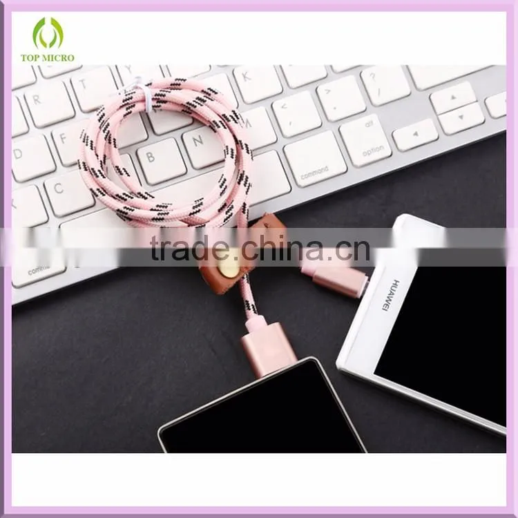 2016 Fashion Portable Fast Charging Nylon Cable Type-C to USB2.0 Data Line