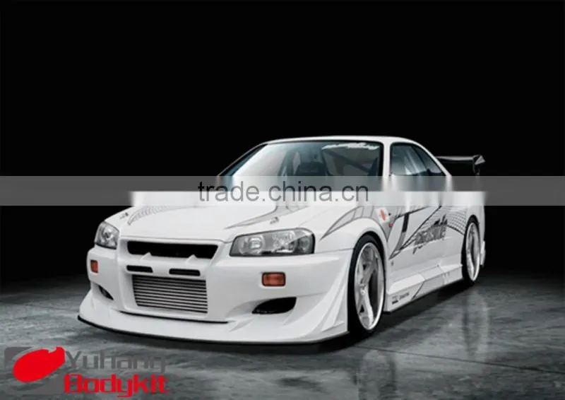 For R34 GTR Velside GT FRP glass fiber front bumper