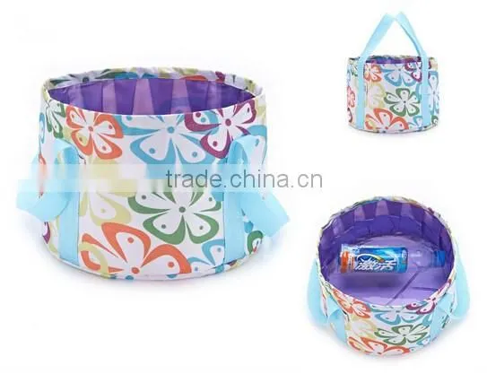 Foldable Wash Basin with Portable Carry Pouch Outdoor Water Bag Wash Bucket