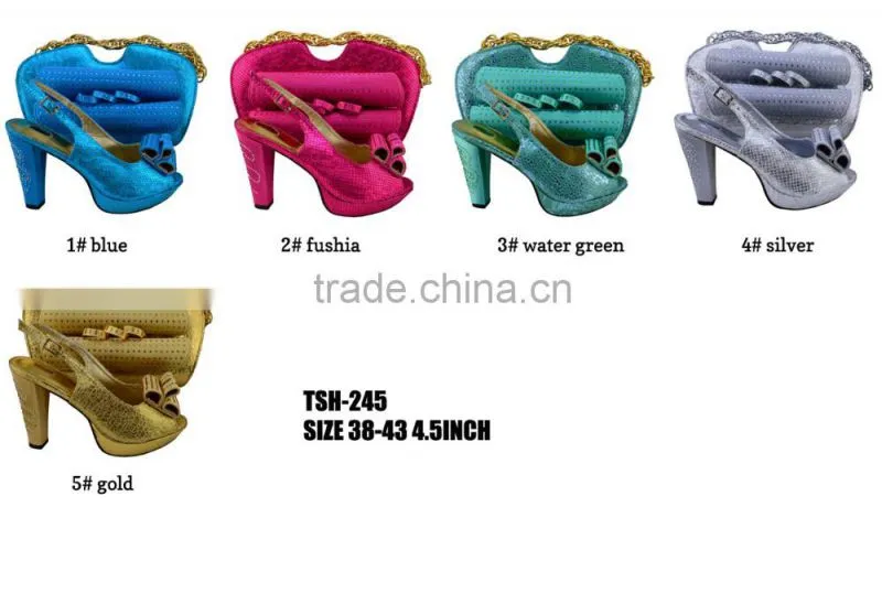 2016 Top Fashion ankara fabric African Wax Shoes And Bags ladies shoes and matching bags african shoes and bag set