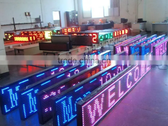 Spain---P10 indoor digital multi-line programmable programmable led moving message display board sign