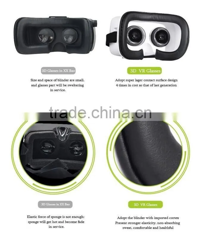 Free sample!2015 Hot Selling Plastic VR Headset Good Price 3d virtual reality headset plastic 3d glasses vr