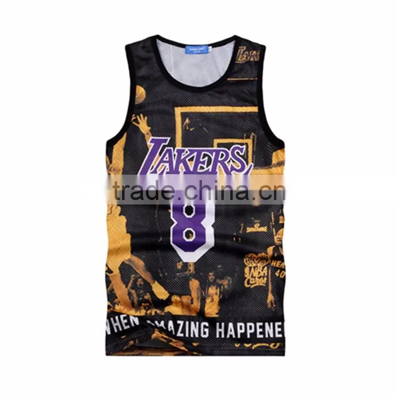 China Yingzhong Garment factory 2016 sublimation print custom bodybuilding stringer vest