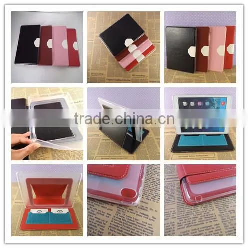 TPU Universal Genuine stand Leather case for ipad air 2 hot sale in 2015