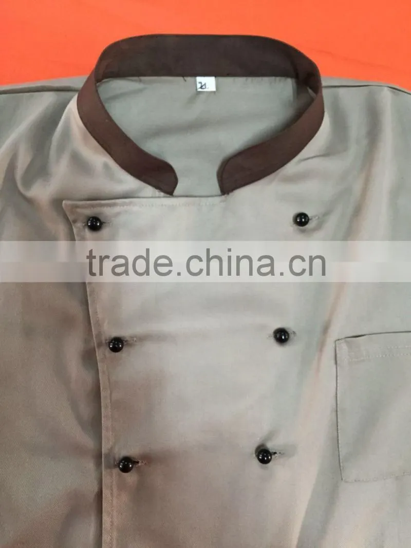 chef coat,executive chef uniform,long sleeves chef coat with removable buttons