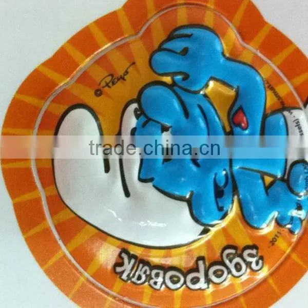 high quality 3D embossed sticker vinyl sticker puffy sticker