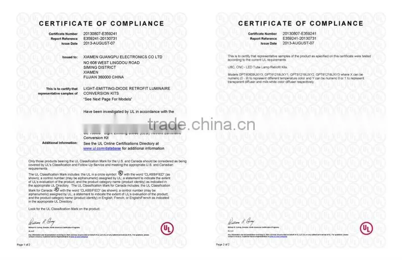 T8 led tube light, 110lm/w input 100-240 Vac with CE&Rohs certificate