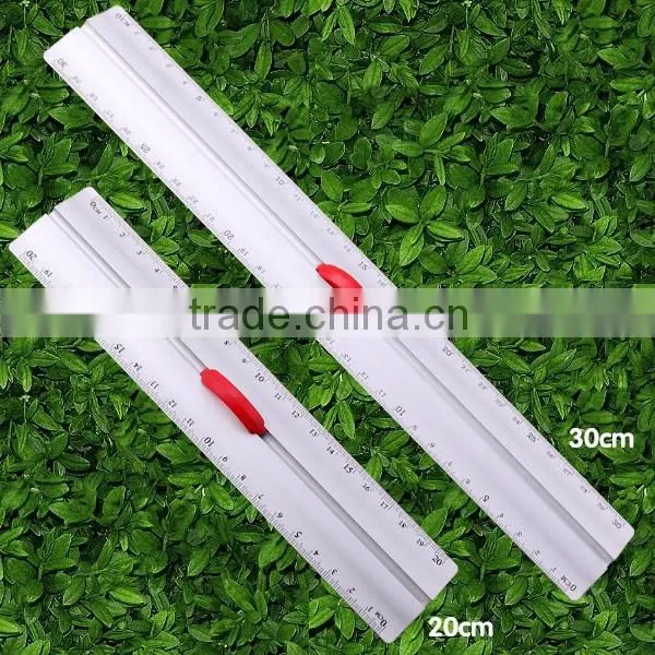 8''/12" Aluminum Ruler with red Finger Grip,aluminum level ruler with handle