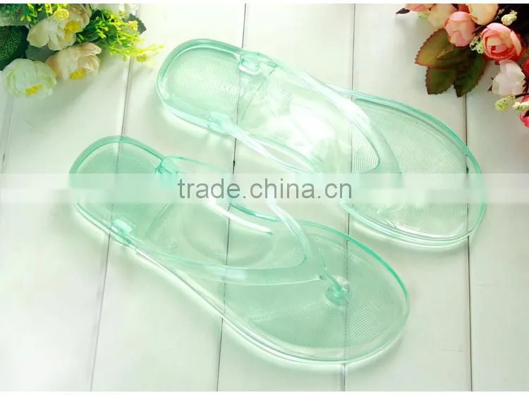 2015 women summer flip flops casual sandals flats slippers beach sandals transparent clear flip flops free shipping