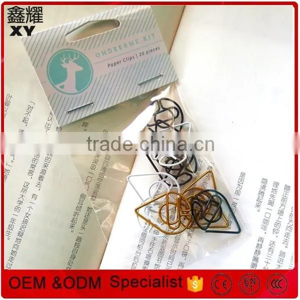 Metal wire stationery types of OEM design colorful paper clips