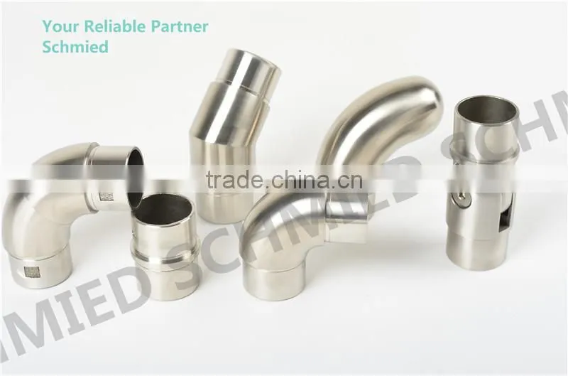 stainless steel rail system adjustable angle pipe, elbow for 42.4mm,50.8mm