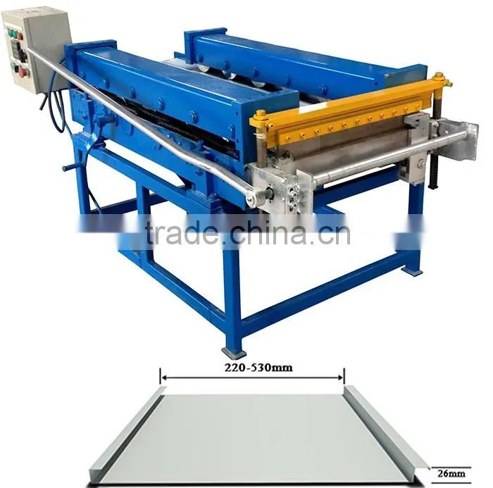 Portable standing seam roof panel machine for straight and tapered