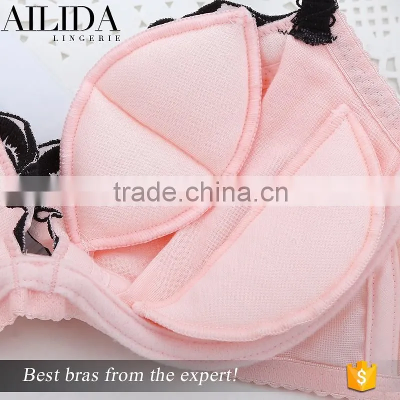 Wholesale Gorgeous Women's Push Up Bra Set Soft Cup Embroidered Underwear Set