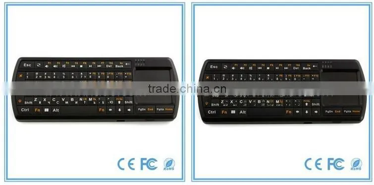 2.4g remote control mouse + wireless touchpad keyboard for pc tv box
