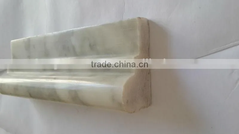 Decorative white ogee marble stone chair rail moulding