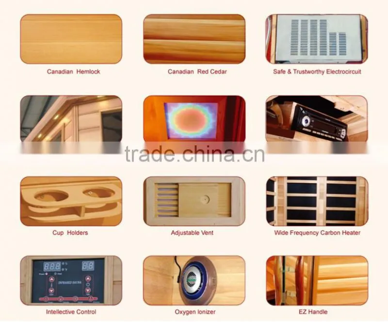 Well sale Russia style infrared wooden sauna for sale for family