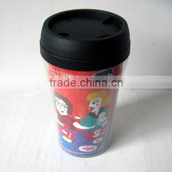 double wall giveaway plastic milk cup
