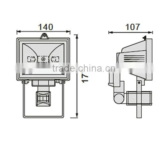IP44 PIR Sensor Halogen Floodlight 500w DJ-H110