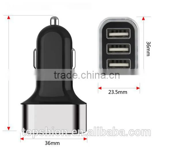 Alibaba express mobile phone & tablet car accessories 3 port usb car charger 5.2a car charger adapter