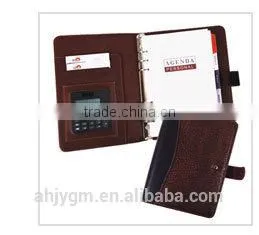 Good Quality 27.2x20.6cm With Pocket & Calculator Leather Agenda/Notebook.