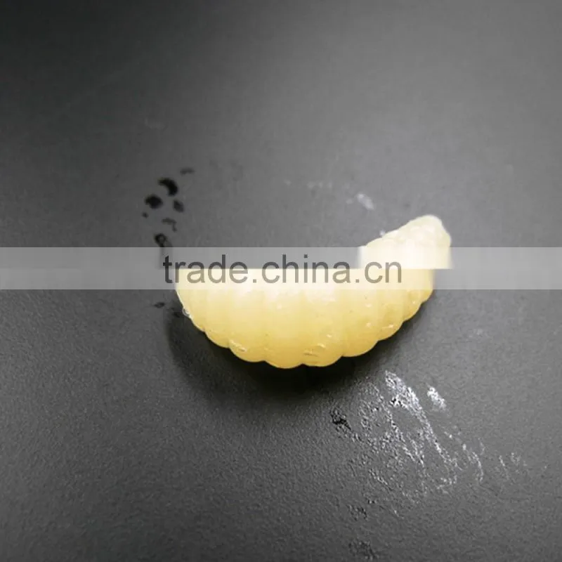 100Pcs 2cm 0.5g Artificial Soft Fishing Lures Lifelike Simulation Worm Maggot Grub Shape Baits Fishy Smell