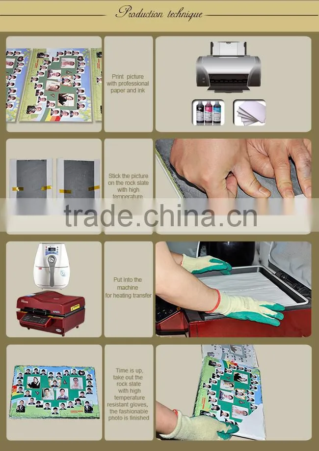 Sunmeta Factory Manufacturer Blank Sublimation Coating Rock Slate 20*20cm (SH-08)