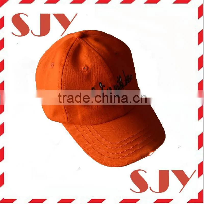 heavy bruchsed cotton twill custom embroidery baseball led hats