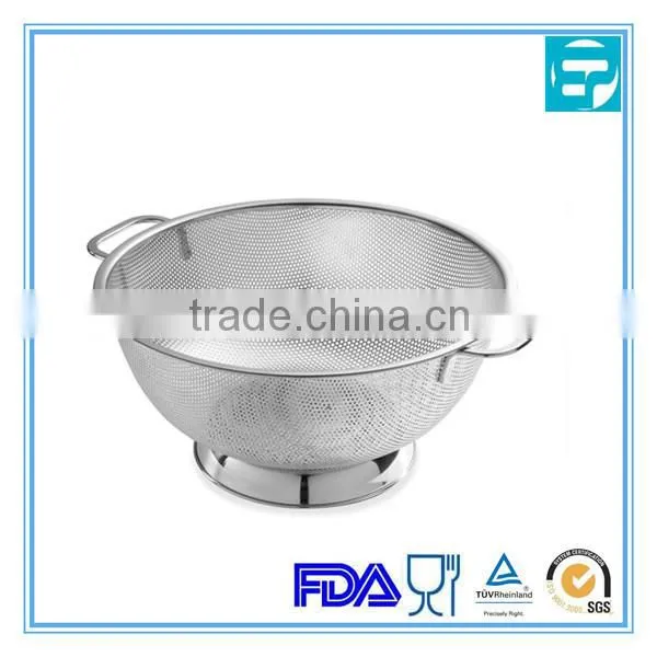 stainless steel rice colander with handle