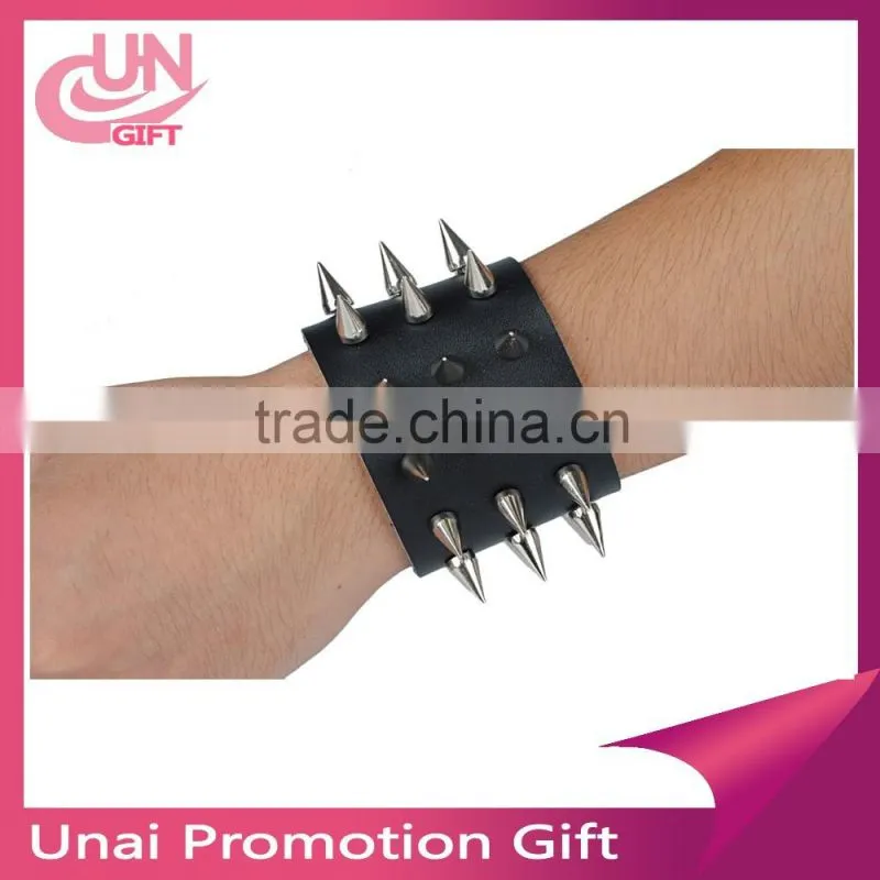Punk style round rivets bracelets cuff wide leather bracelet fashion jewellery gift