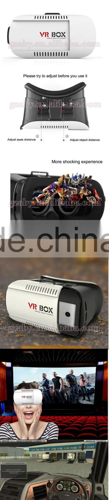 3D Virtual Reality 3D Glasses Vr Box Headset for Movies and Games with Adjustable