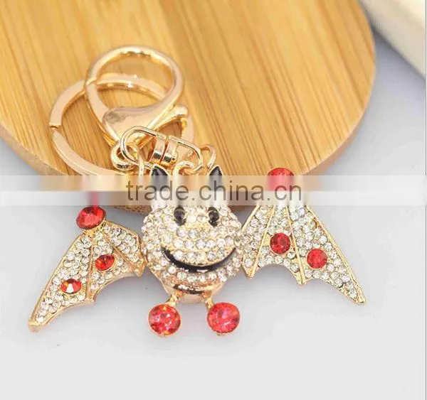 2014 Hot Selling Rhinestone Bat Key chain , Animal Bag Pendant ZTKC-199