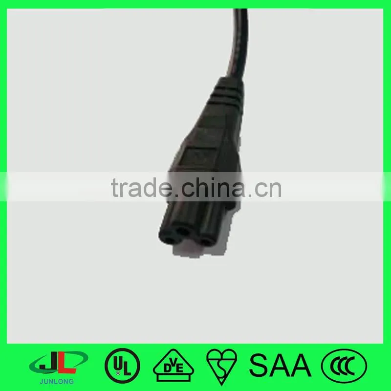 2.5A250V high quality 2 pin C7 female power cord with C7 flat female power cord ends