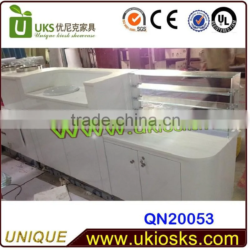 Customized mall nail bar kiosk design / nail kiosk for manicure and pedicure for sale