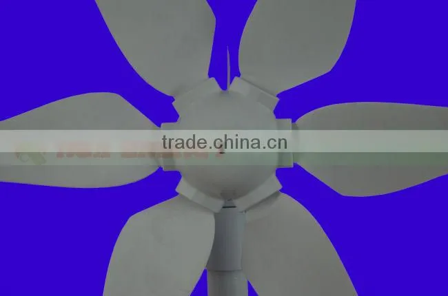 300w wind turbine generator 6 PCS blades for homes+wind/solar hybrid controller(LCD display)+600w off grid inverter